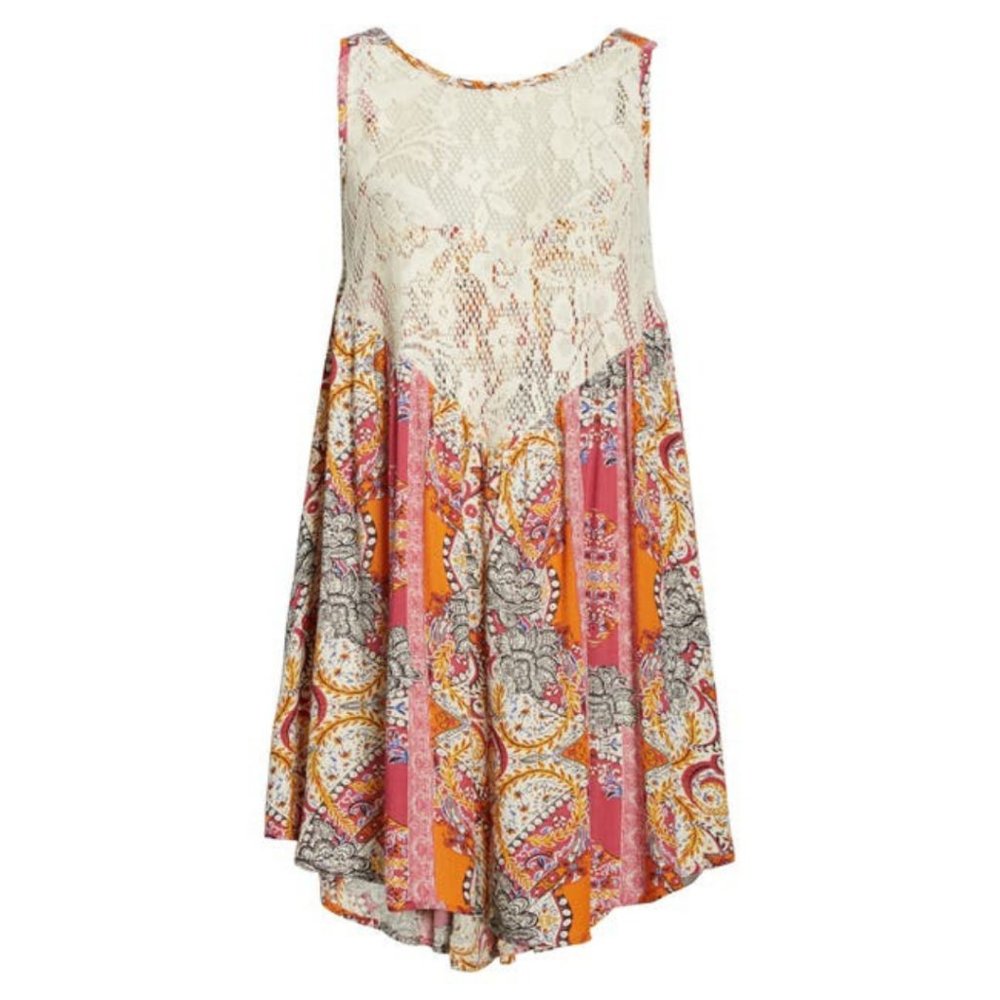 Free People Floral Boho Mini Dress Count Me In Top - Picture 5 of 9